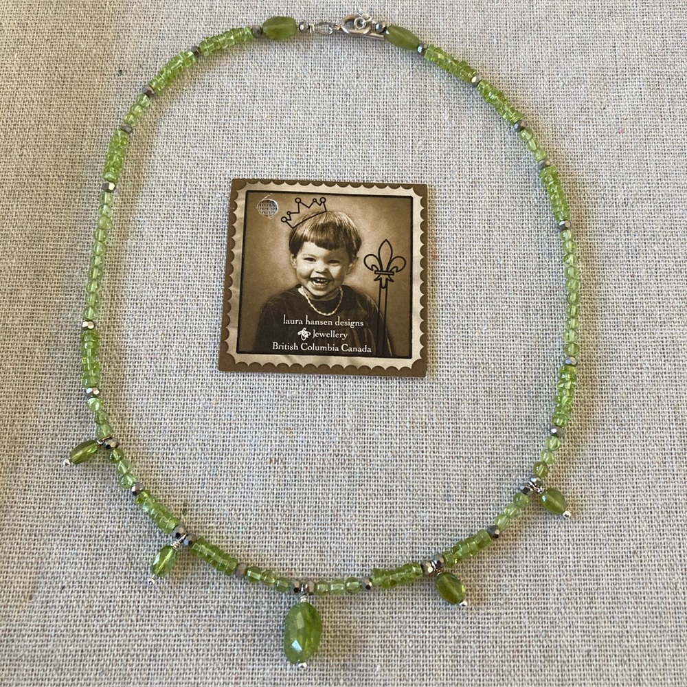 New Laura Hansen Designs Delicate Peridot Necklace